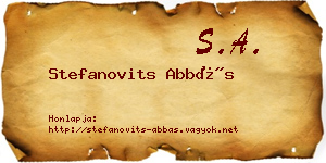 Stefanovits Abbás névjegykártya